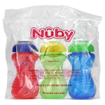 Nuby, Clik-it FlexStraw Cup, для детей от 12 месяцев, для мальчиков, 3 шт. В упаковке, 300 мл (10 унций)