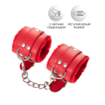 Красные наручники из искусственной кожи ToyFa Anonymo 310105