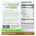 No Sugar Company, Keto Bar™, шоколад и арахисовая паста, 12 батончиков по 40 г (1,41 унции)