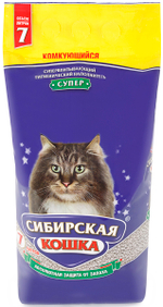 Сибирская кошка наполнитель комкующийся для кошек СУПЕР