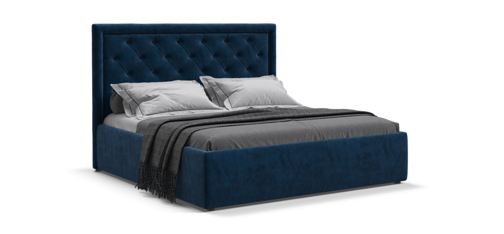 Кровать Босс Классик 180*200 Монолит синий (последний экземпляр)