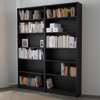 Стеллаж Билли 03 Венге Цаво 3354 160*28*202 см, Черный   Фиеста