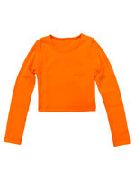 18076 Топ для девочки длинный рукав однотон (84-164)