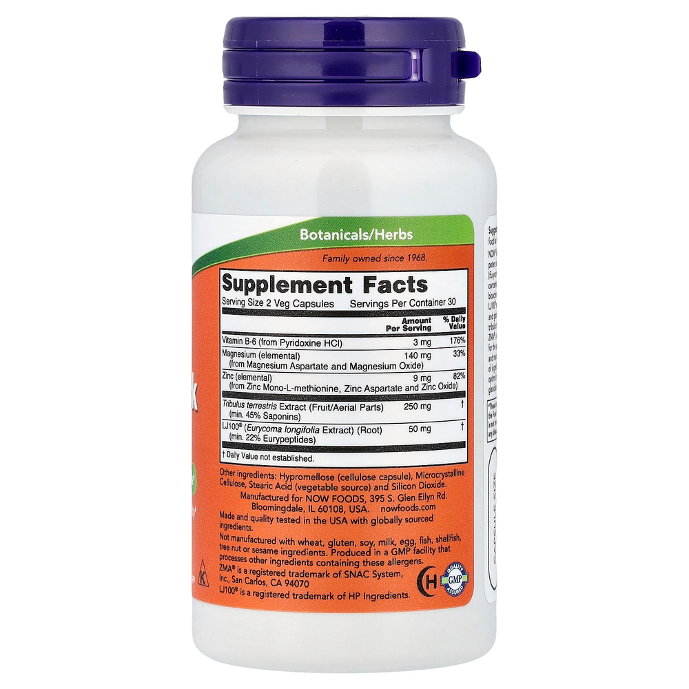 NOW Foods, TestoJack 100™, 60 вегетарианских капсул