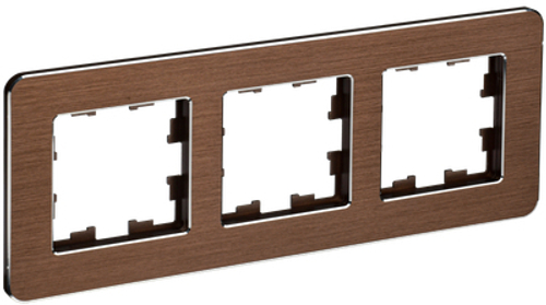 BRITE Рамка 3-местная РУ-3-1-Бр металл коричневый RE AL IEK