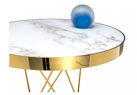 Стол деревянный Woodville Milena white, gold