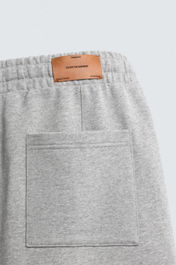 ZARA БРЮКИ WIDE FIT С ДЕКОРАТИВНЫМИ ШВАМИ, СЕРЫЙ МЕЛАНЖ