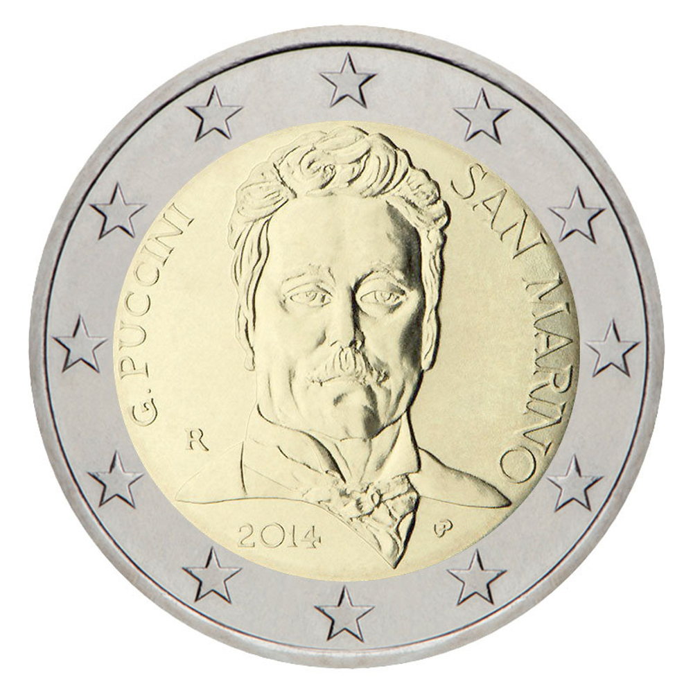 San Marino 2 Euro 2014 – 90th Anniversary of Death of Giacomo Puccini (1858 - 1924) (BU)
