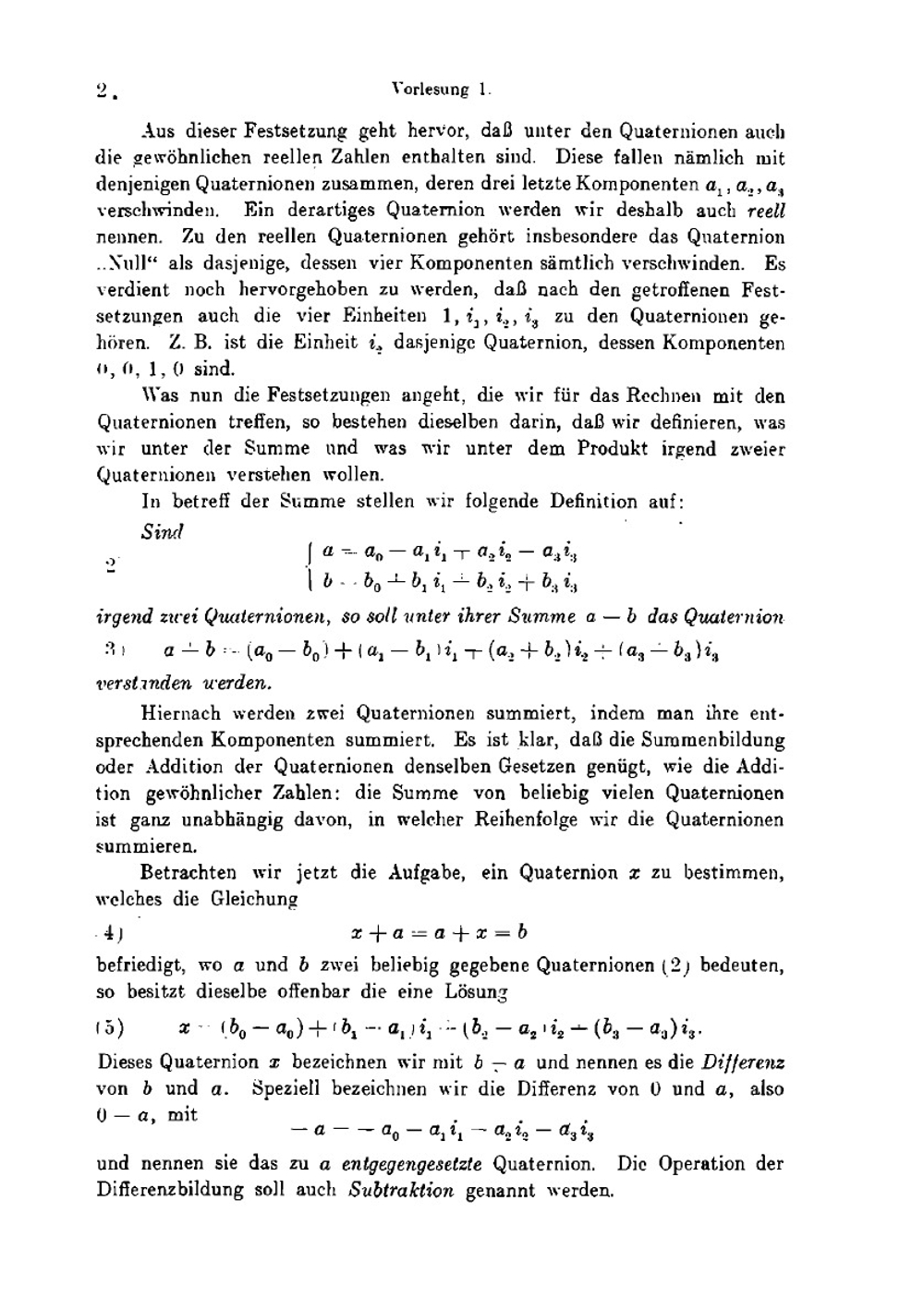 Vorlesungen über die Zahlentheorie der Quaternionen | Adolf Hurwitz