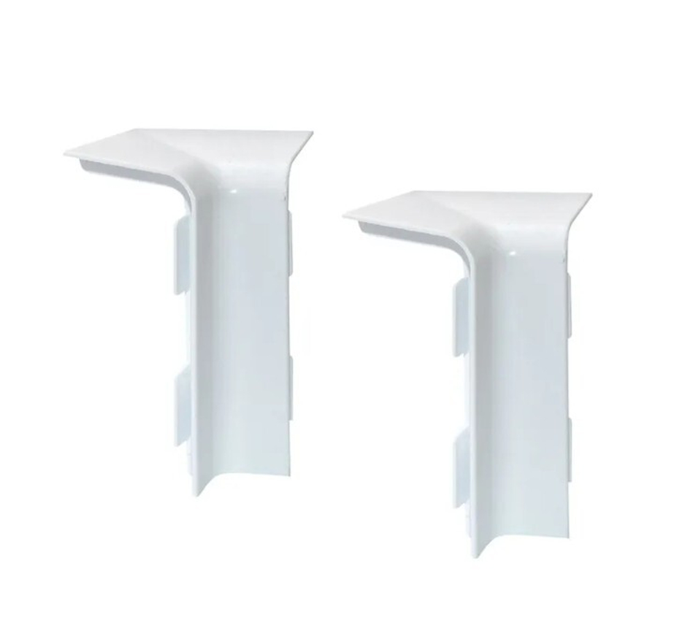 Угол внутренний левый для плинтуса ПВХ Smartprofile Aqua белый 37х20 мм