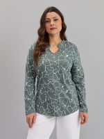 Блузка БЛк-073/полынь-абстракциямолоко