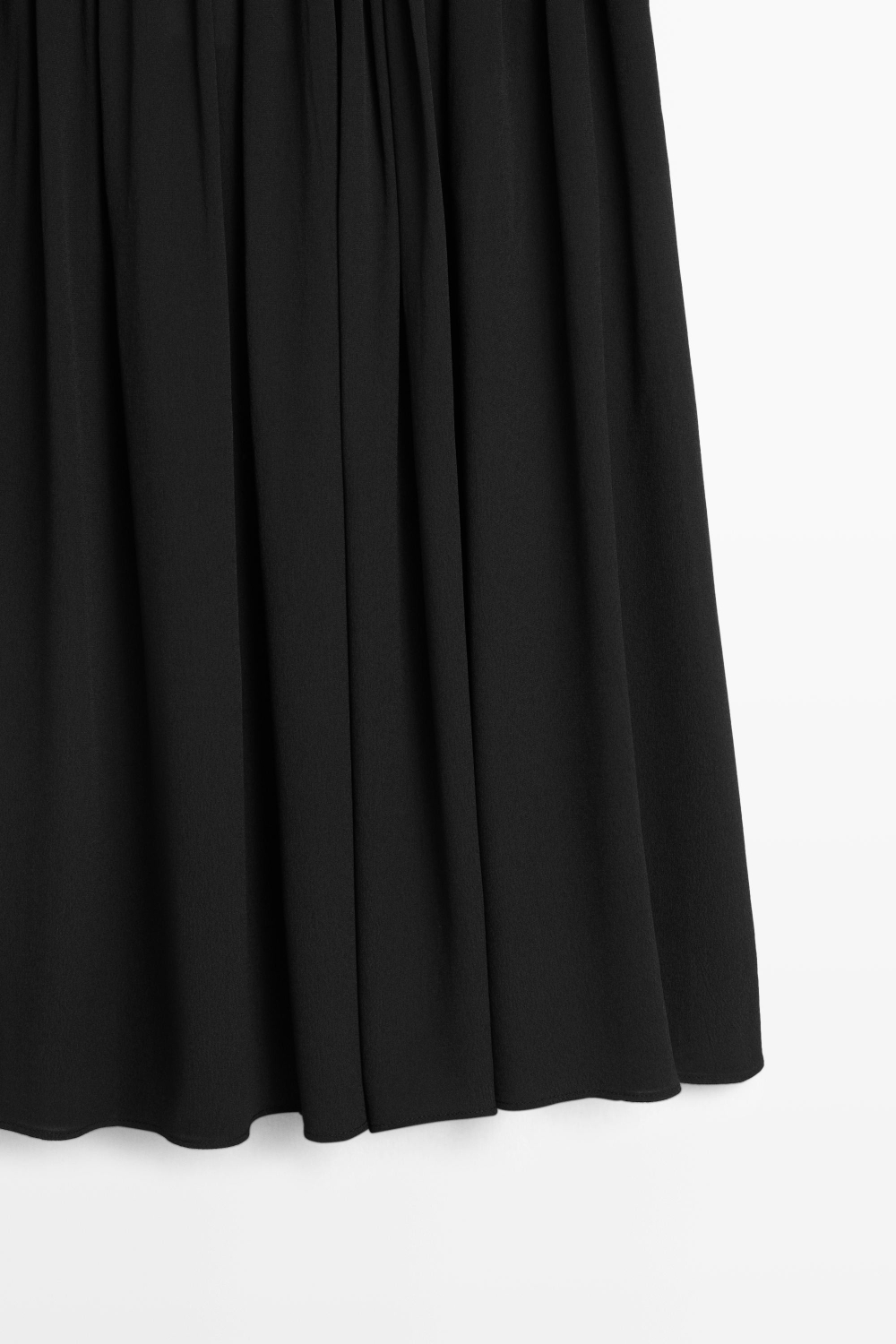 Massimo Dutti Плиссированная юбка миди, черный