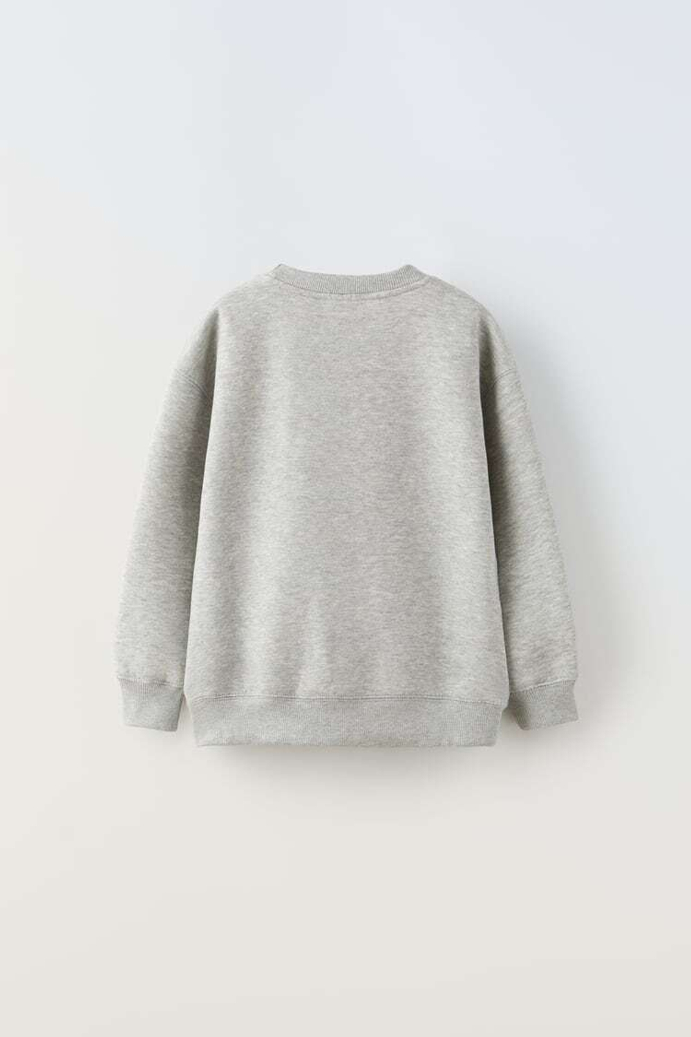 ZARA ТОЛСТОВКА С НАДПИСЬЮ MANHATTAN, СЕРЫЙ С МЕЛАНЖЕВЫМ ЭФФЕКТОМ