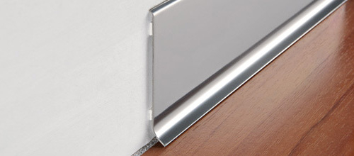 Стальной плинтус Progress Profiles BTAC 80А*2000 мм полированная нержавеющая сталь с клеящим веществом