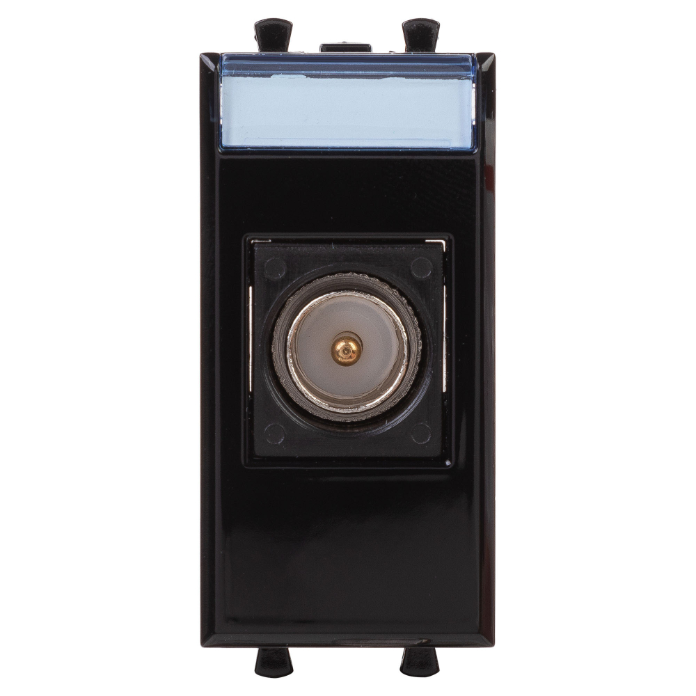 Розетка TV одиночная модульная, "Avanti", "Черный квадрат", 1 модуль