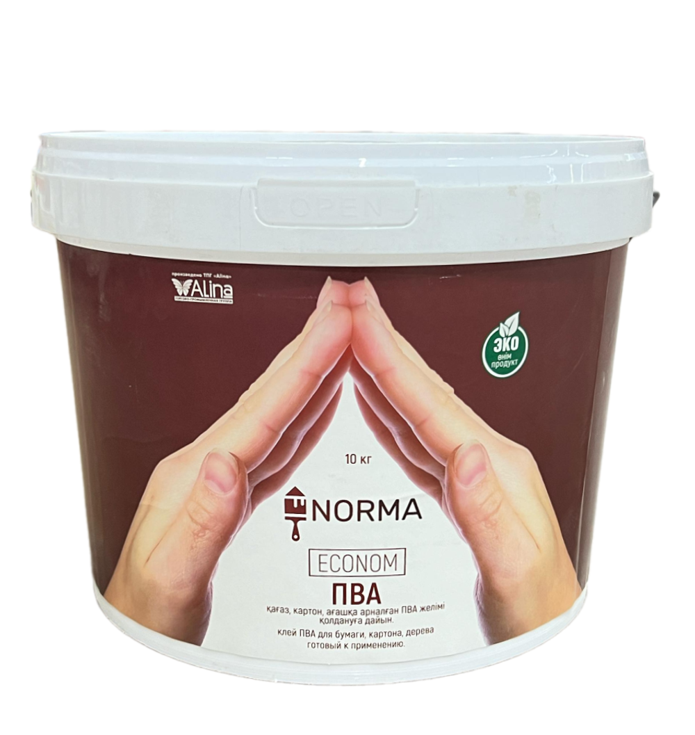 КЛЕЙ ПВА NORMA ECONOM Д/БУМАГИ,КАРТОНА 10КГ
