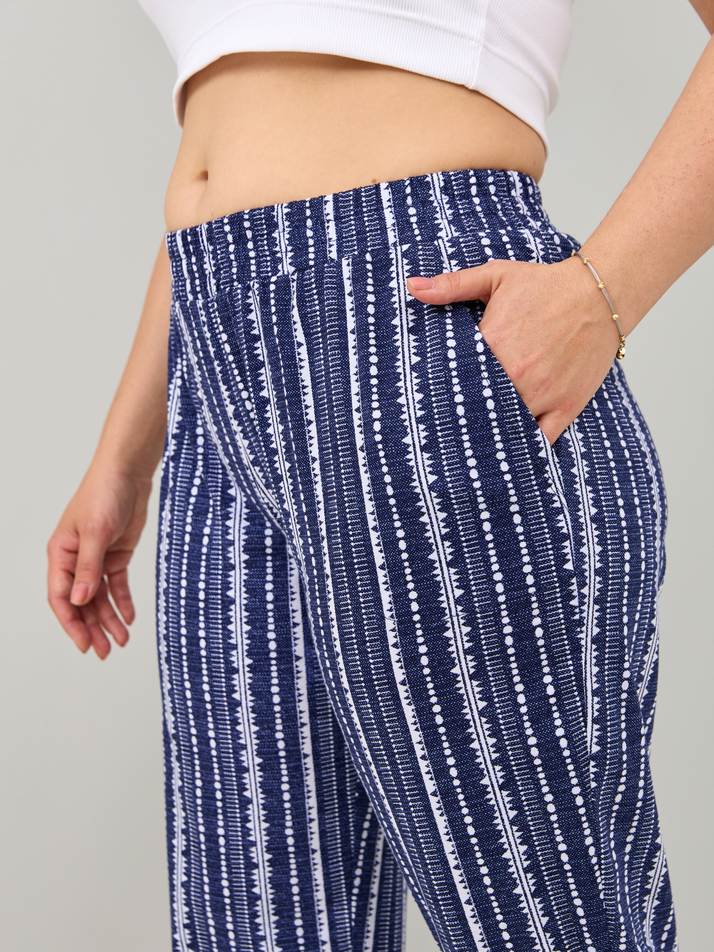 Брюки Б-18/джинсрогожка-оргамент