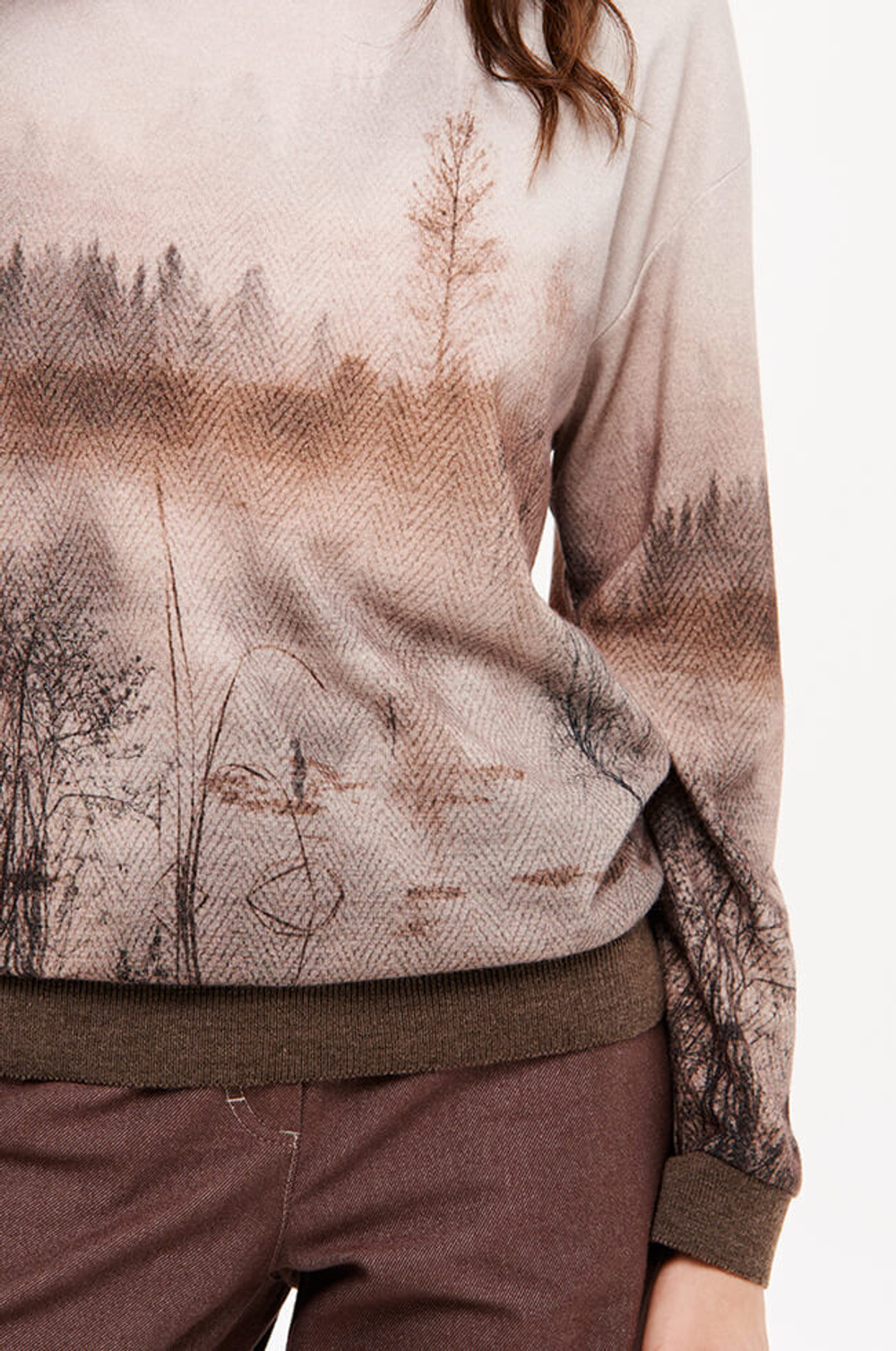 23409 Свитшот женский (какао принт)