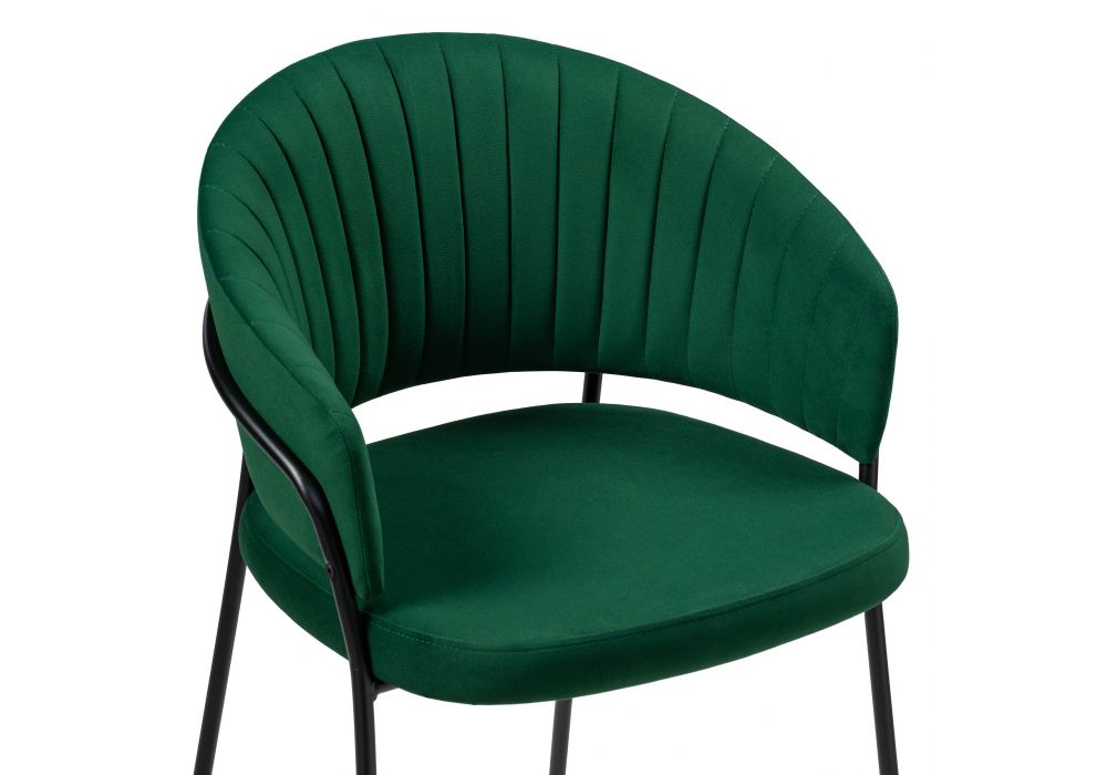 Стул на металлокаркасе Лео изумрудный / черный