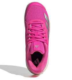 Детские теннисные кроссовки Adidas Courtflash Tennis K - lucid pink/silver metallic/bliss pink