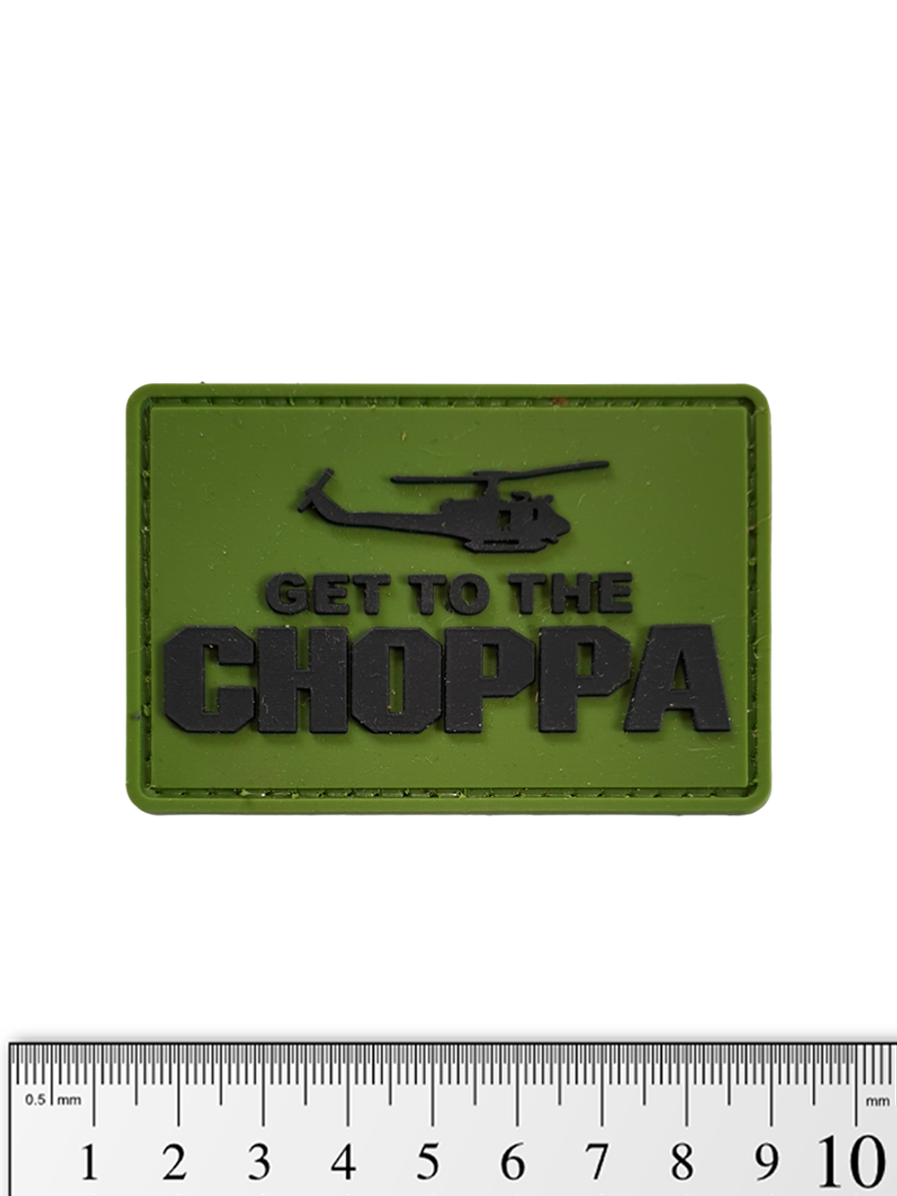 Шеврон Get To The Choppa PVC. Олива