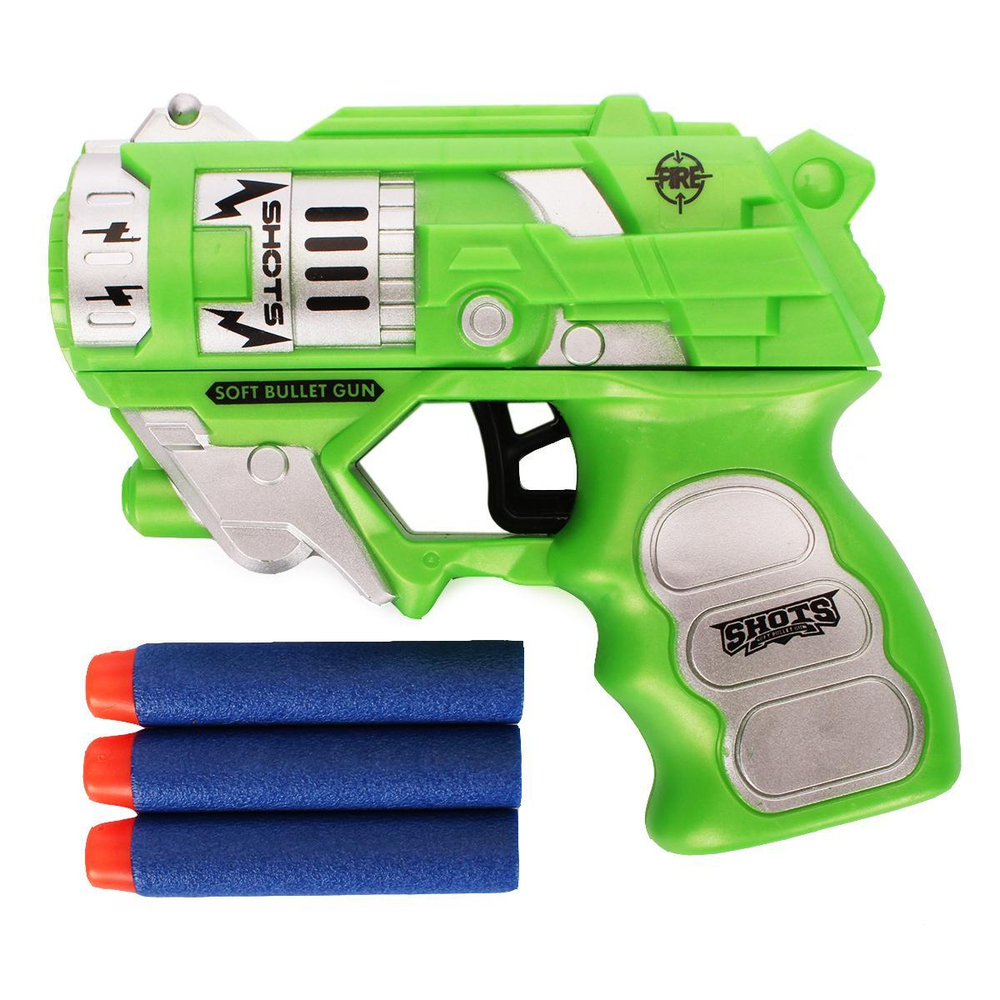 Пистолет с мягк.пулями 17см, блистер HW-508A