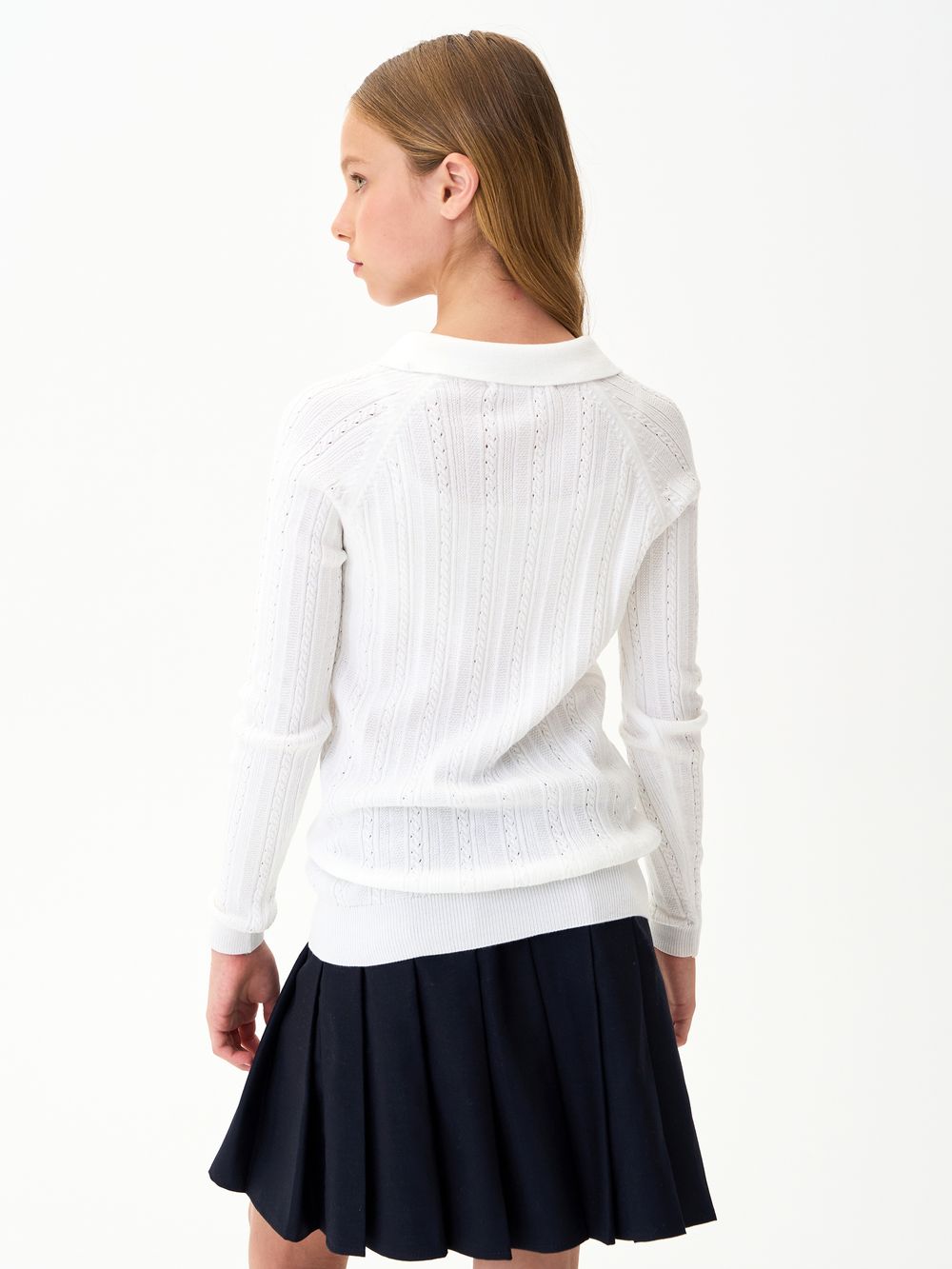 Джемпер поло для девочки 1327 белый