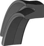 A802-025 NBR Пневматическое уплотнение поршня 25-19-3,25