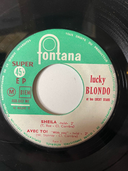 Винтажная виниловая пластинка LP Lucky Blondo Et Les Lucky Stars Sheila (France 1962) 7 дюймов