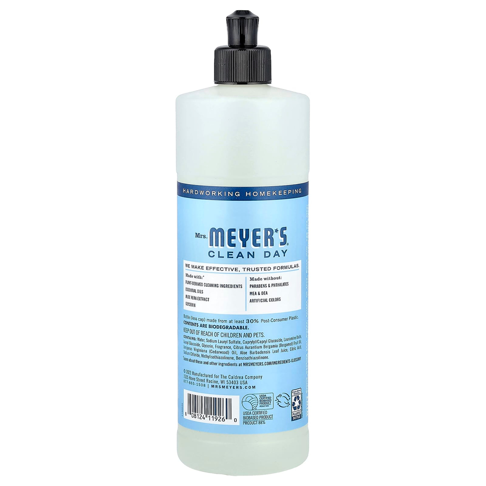 Mrs. Meyers Clean Day, Мыло для посуды, дождевая вода, 473 мл (16 жидк. Унций)
