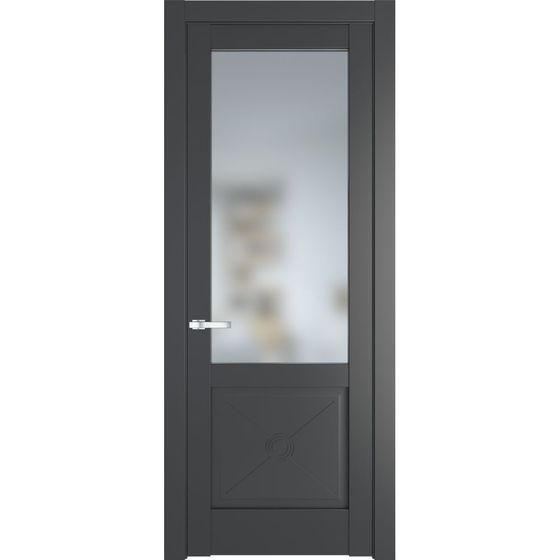 Межкомнатная дверь эмаль Profil Doors 1.2.2PM графит остеклённая