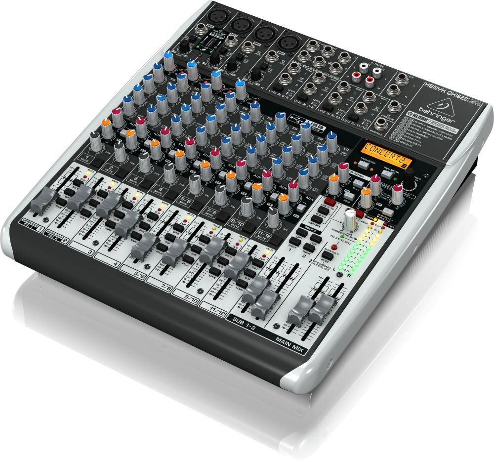 BEHRINGER QX1622USB микшер, 4 моновхода с компрессорами, 4 стерео, 2 AUX-шины, 2 подгруппы, процессор эффектов, USB__1