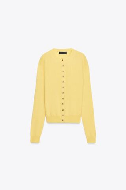 ZARA КАРДИГАН ИЗ 100% КАШЕМИРА, ЖЕЛТЫЙ