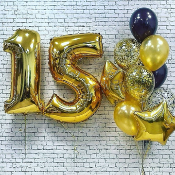 Фонтан из шаров с цифрами №2