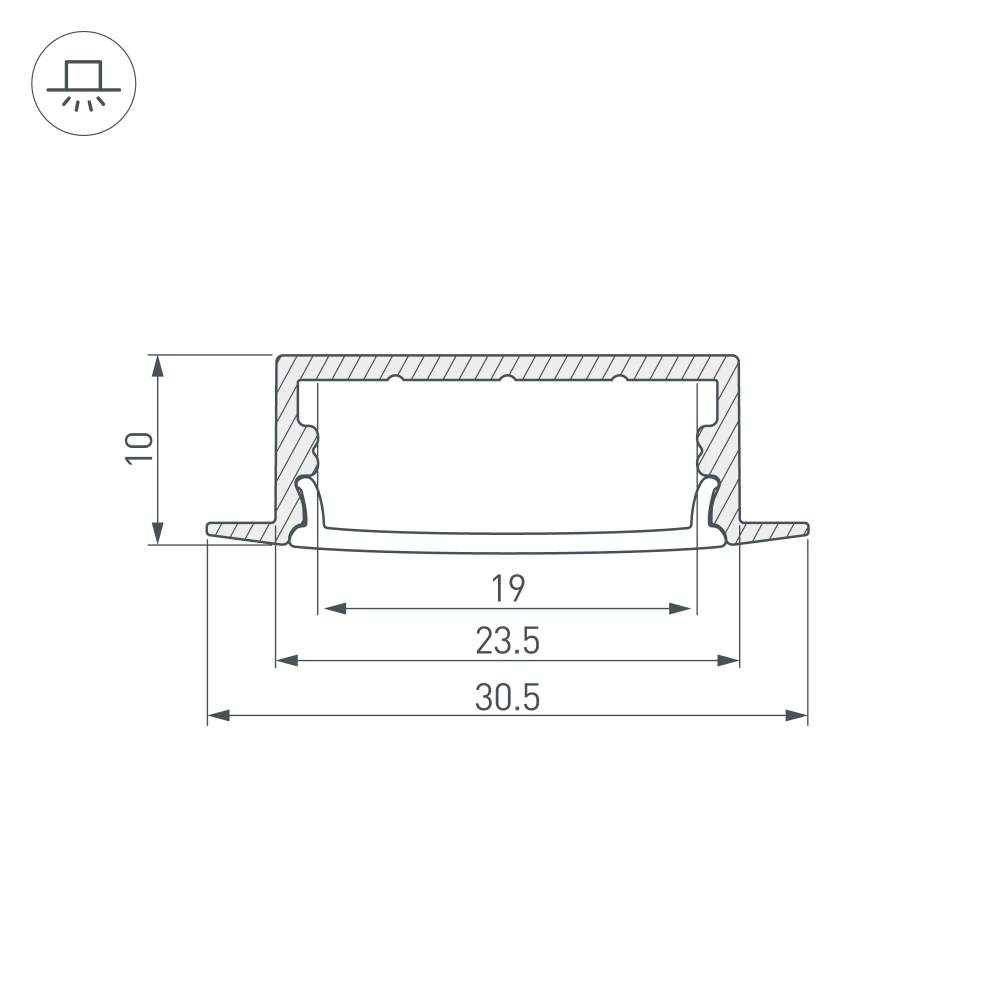 Профиль ARH-WIDE-F-H10-2000 ANOD (Arlight, Алюминий) 016186