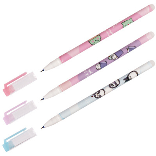 Ручка гелевая стираемая MESHU "Meow Friends" синяя, 0,5мм, корпус ассорти И