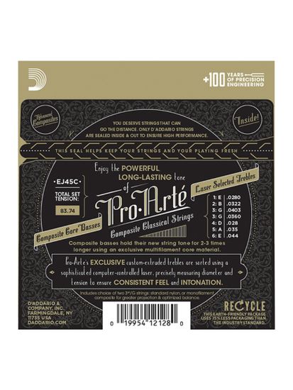 Струны для классической гитары D'ADDARIO EJ45 C