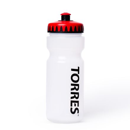 Бутылка для воды TORRES, SS1027, 550 мл, мягкий пластик, прозрачная, красно-черная крышка