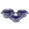 Набор кастрюль «Вологодское кружево», 3 предмета: 1,5 л, 3 л, 5 л, индукция, цвет синий