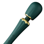 Зеленый аккумуляторный вибратор-вонд 29,1см с насадками Zalo Kyro Wand Massager Turquoise Green