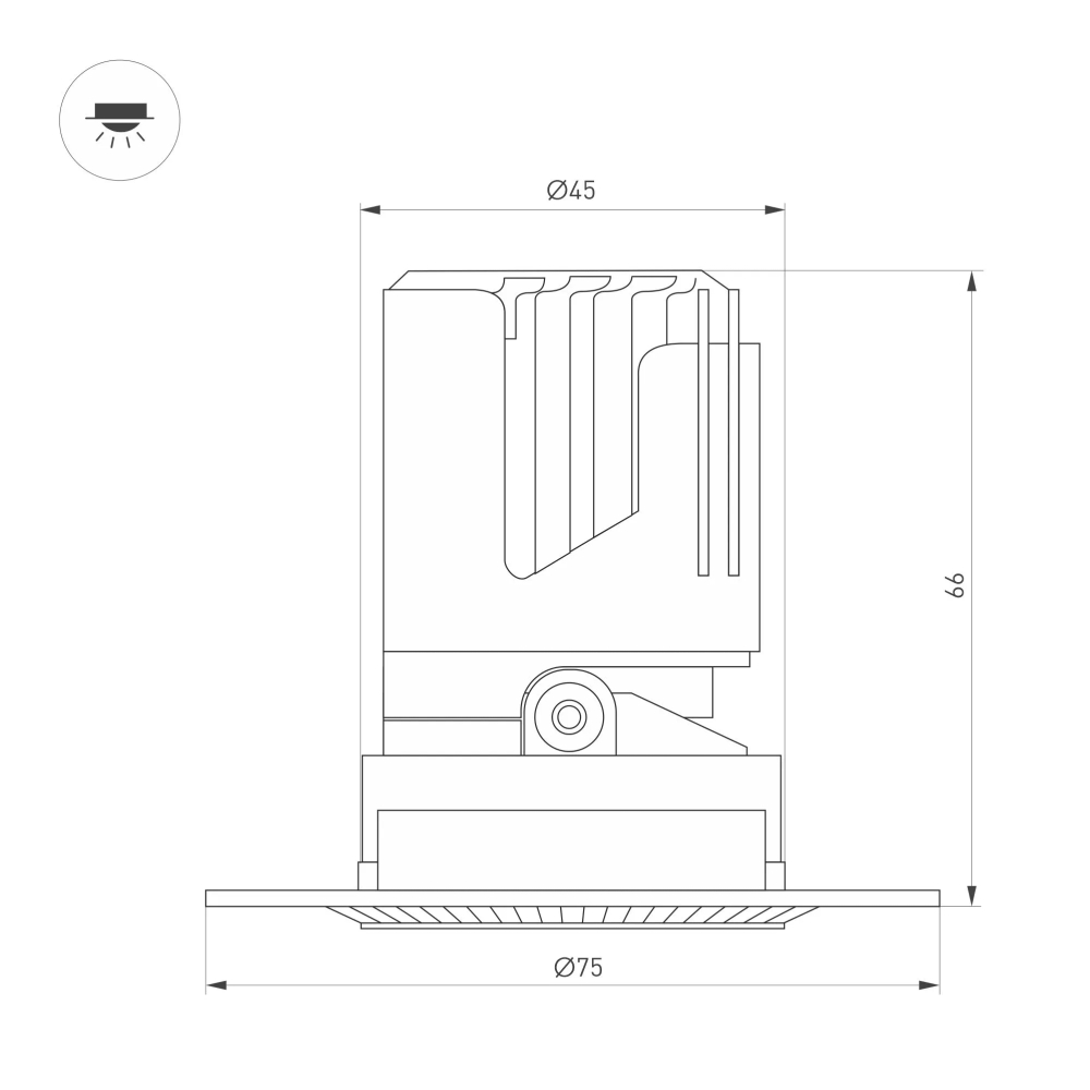 Светильник MS-ARADO-TRIMLESS-R45-5W Warm3000 (WH-WH, 36 deg, 230V) (Arlight, IP20 Металл, 5 лет) 052389