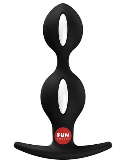 Черный анальный стимулятор B Balls Duo - 13 см. (Цвет: черный)