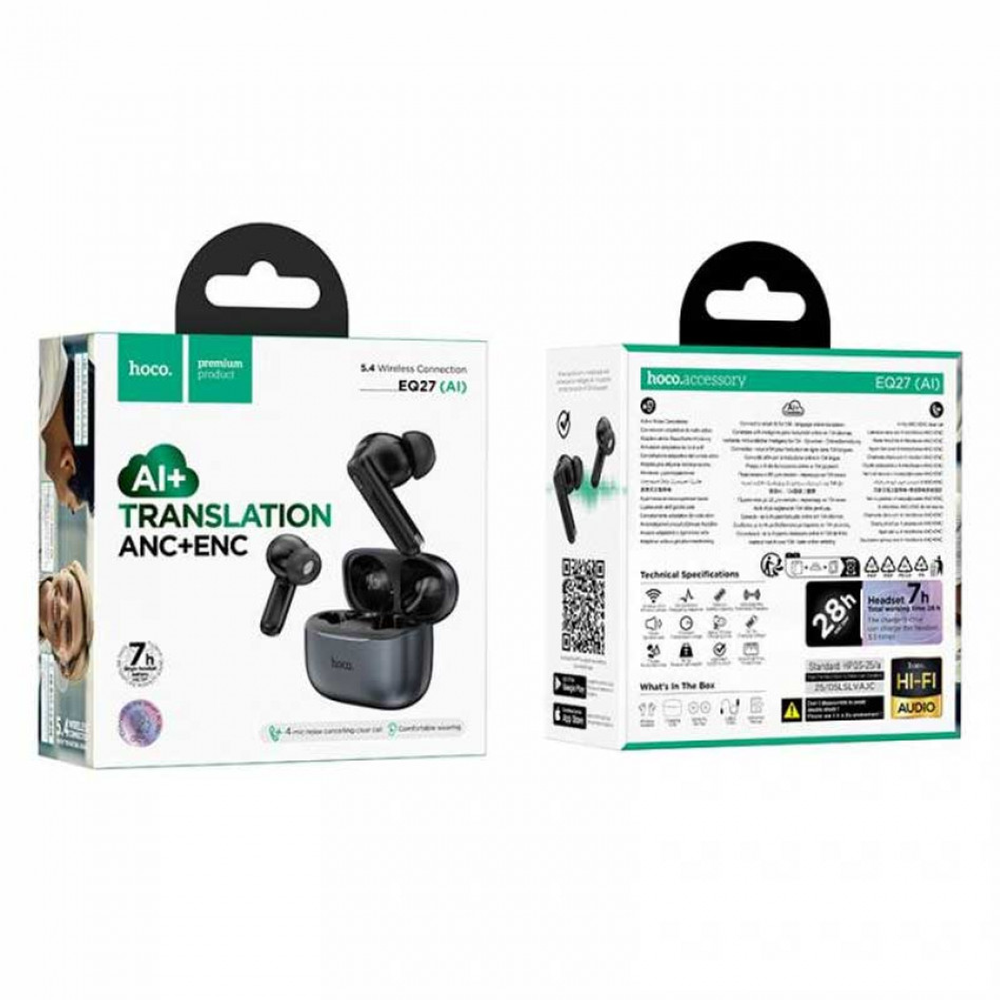 EQ27 Fun ANC+ENC smart AI translation headset