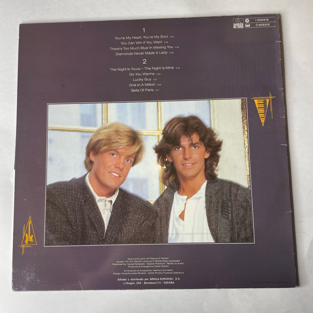 Винтажная виниловая пластинка LP Modern Talking The 1st Album (Испания 1985) You're My Heart, You're My Soul