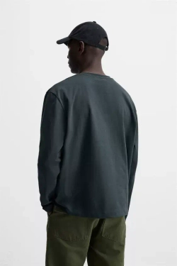 ZARA ФУТБОЛКА С ВЫШИТОЙ НАДПИСЬЮ, АНТРАЦИТОВО-СЕРЫЙ