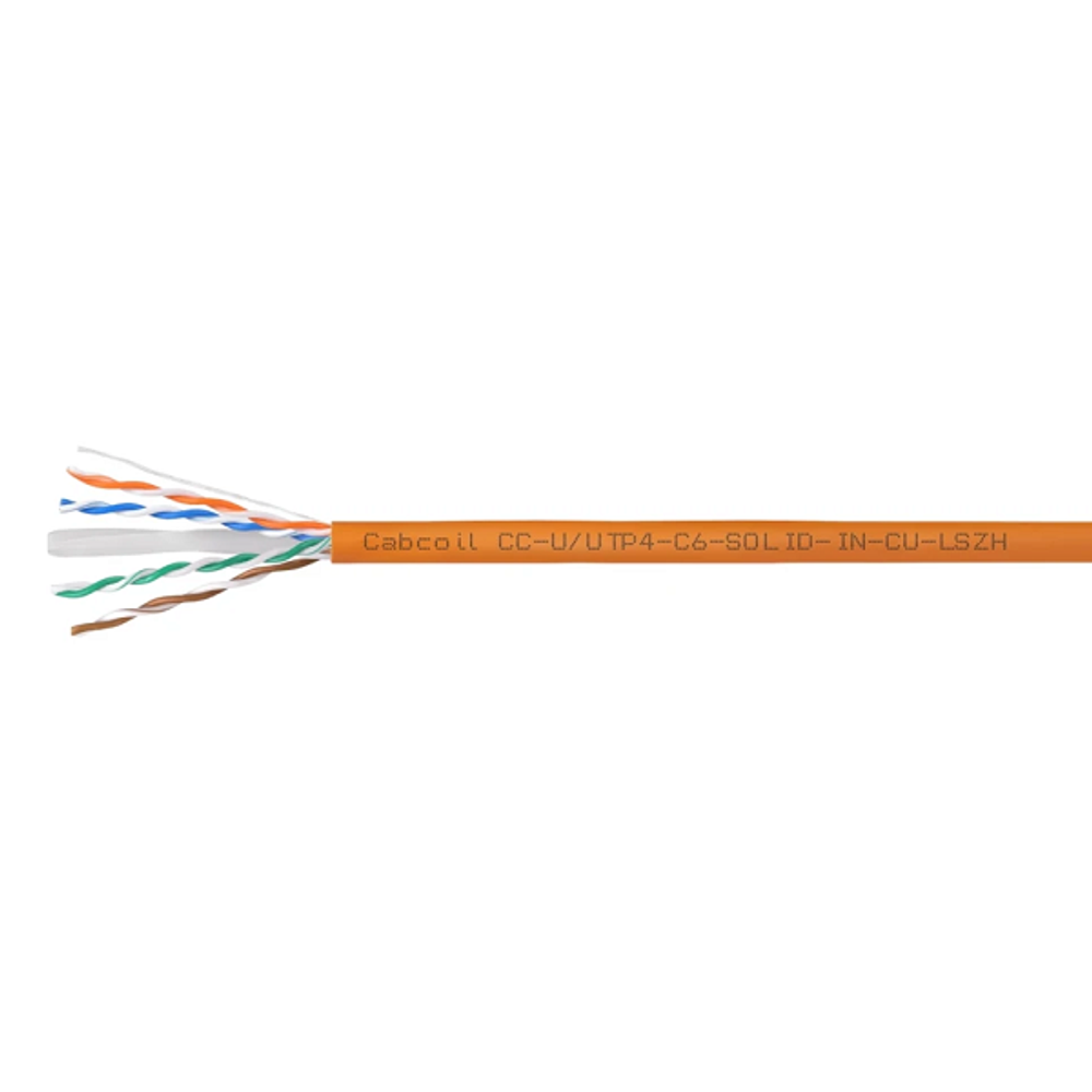 Кабель витая пара U/UTP 6 кат. 4 пары Cabcoil CC-U/UTP4-C6-SOLID-IN-CU-LSZH