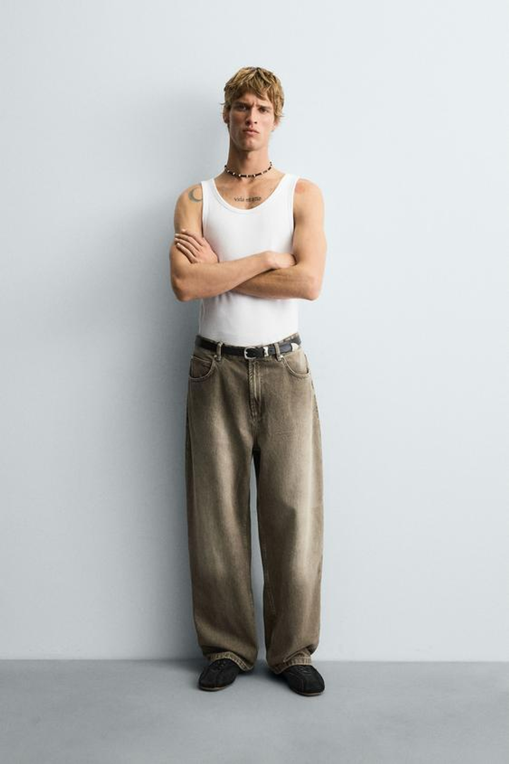 ZARA ДЖИНСЫ BAGGY FIT, ХАКИ