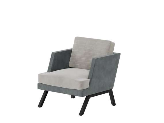 Алдо Кресло ALD-01L Storm 022/Storm 017/Металл Черный 790*875*890