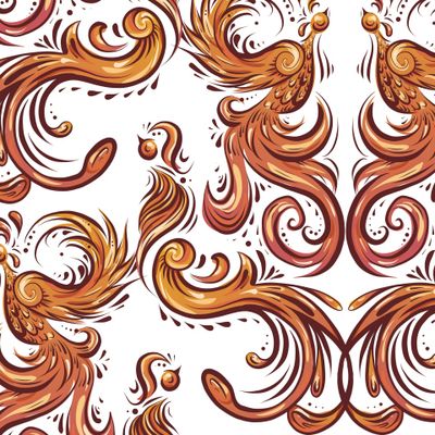 Птичий дамаск на светлом