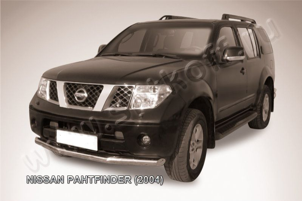 Защита переднего бампера (нержавейка) Nissan Pathfinder R51 (2004-2010) d76